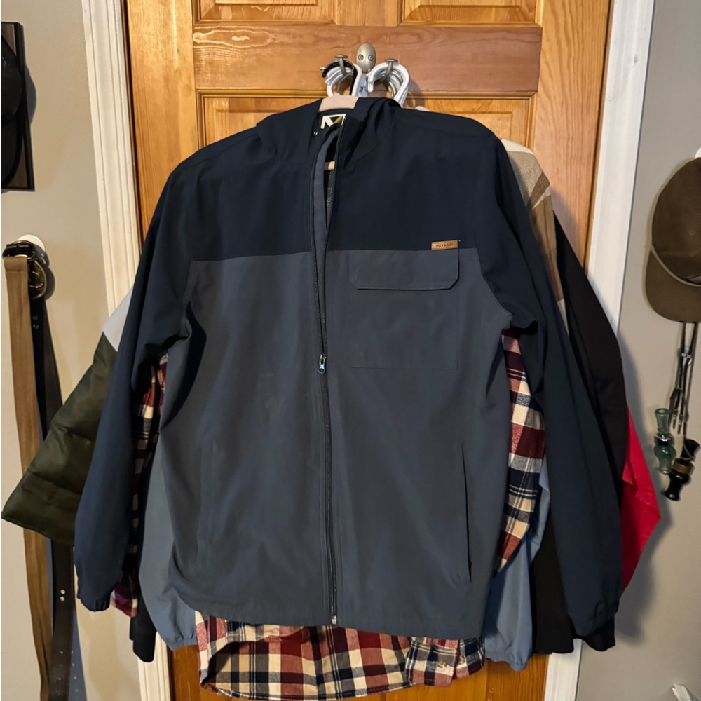 Men's Navy and Gray Windbreaker